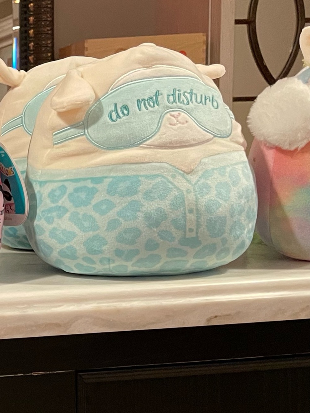 Squishmallows Cream & Light Blue 'Do Not Disturb' Pajama Cat